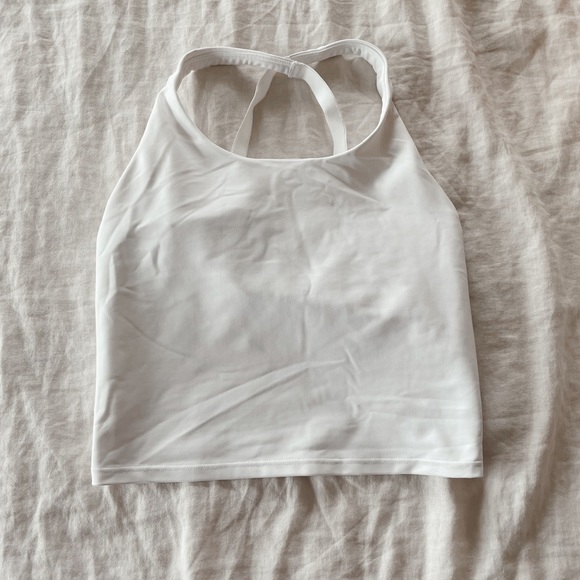 WHITE CROPPED TANK - Picture 1 of 3